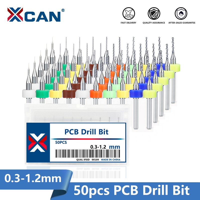 Pcb Micro Carbide Drill Bits 0.3-1.2Mm - XCAN wiertło do PCB 50 sztuk