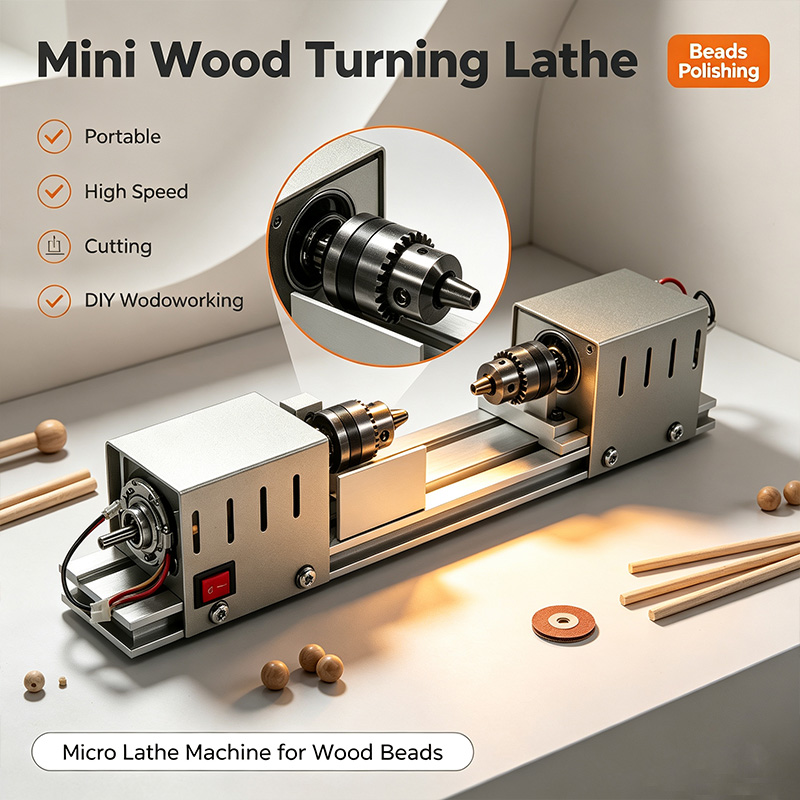 Micro Wood Turning Lathe Beads Machine - Mini tokarka do drewna DIY, mała