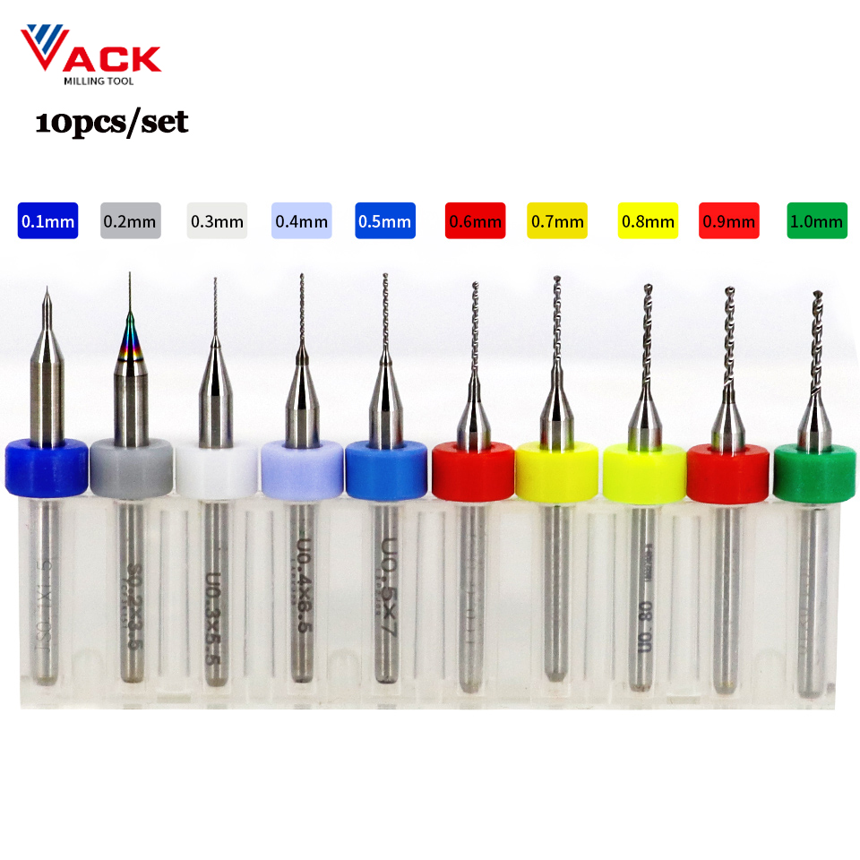 Pcb Micro Carbide Drill Bits 0.3-1.2Mm - VACK 10 sztuk wiertło PCB zestaw