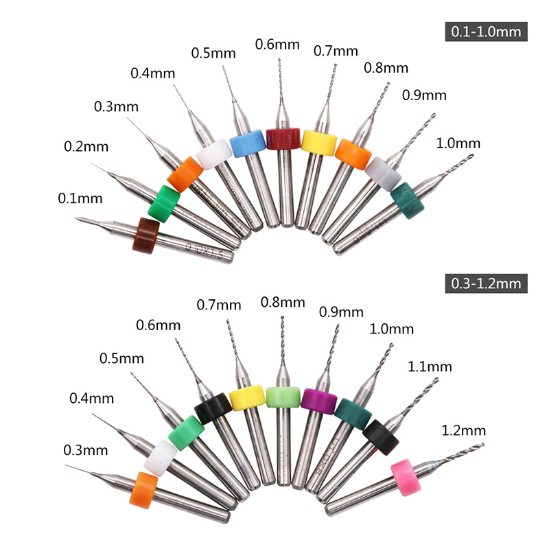 Pcb Micro Carbide Drill Bits 0.3-1.2Mm - Nowy 【Zestaw 10 szt. Wysokiej Jakości